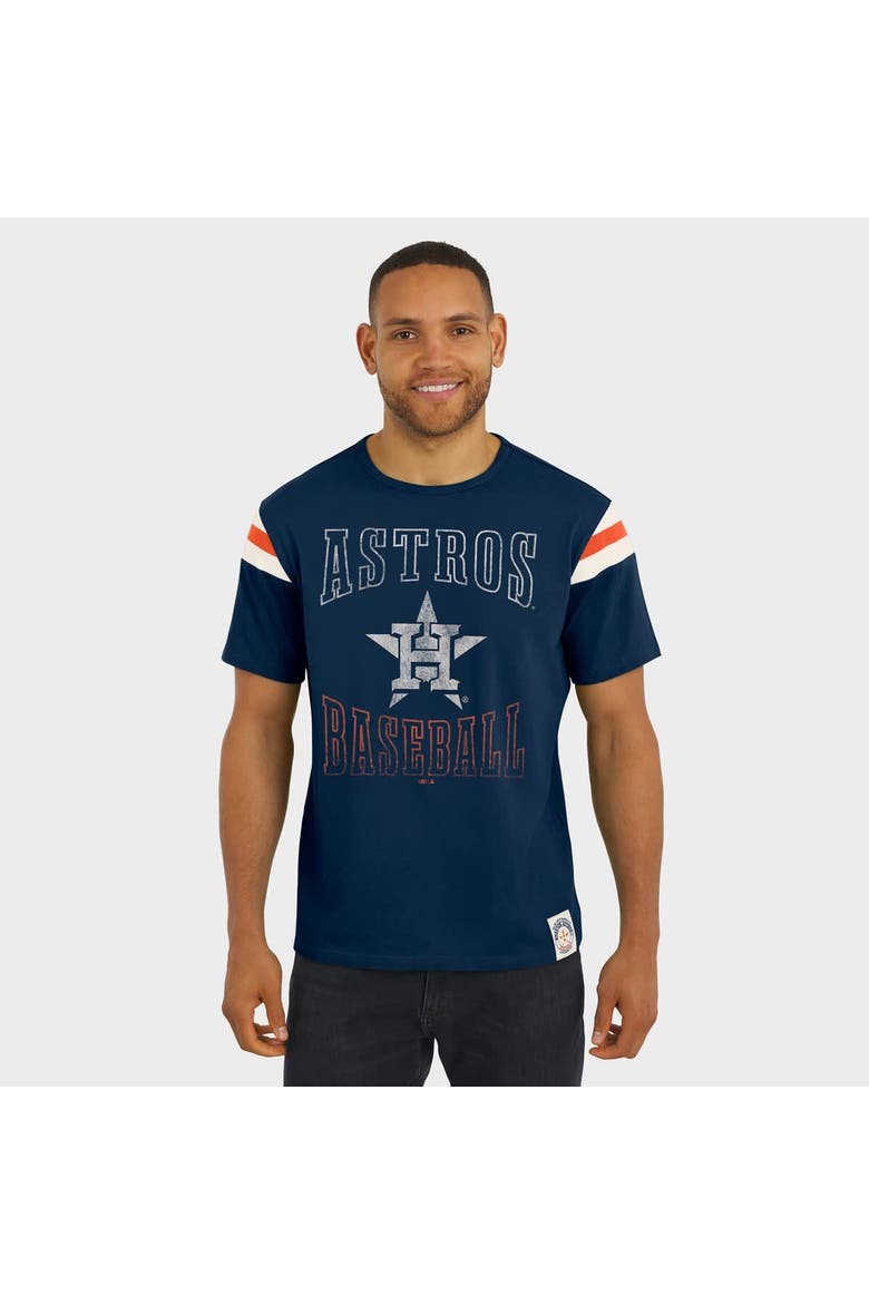 Men's Darius Rucker Collection by Fanatics Navy Houston Astros Distressed Sleeve Stripe T-Shirt, Alternate, color, Navy