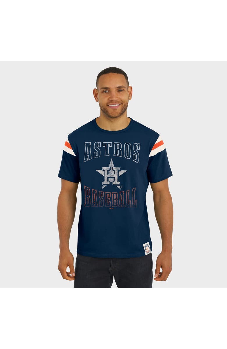 Darius Rucker Collection by Fanatics Men's Darius Rucker Collection by Fanatics Navy Houston Astros Distressed Sleeve Stripe T-Shirt, Alternate, color, Navy