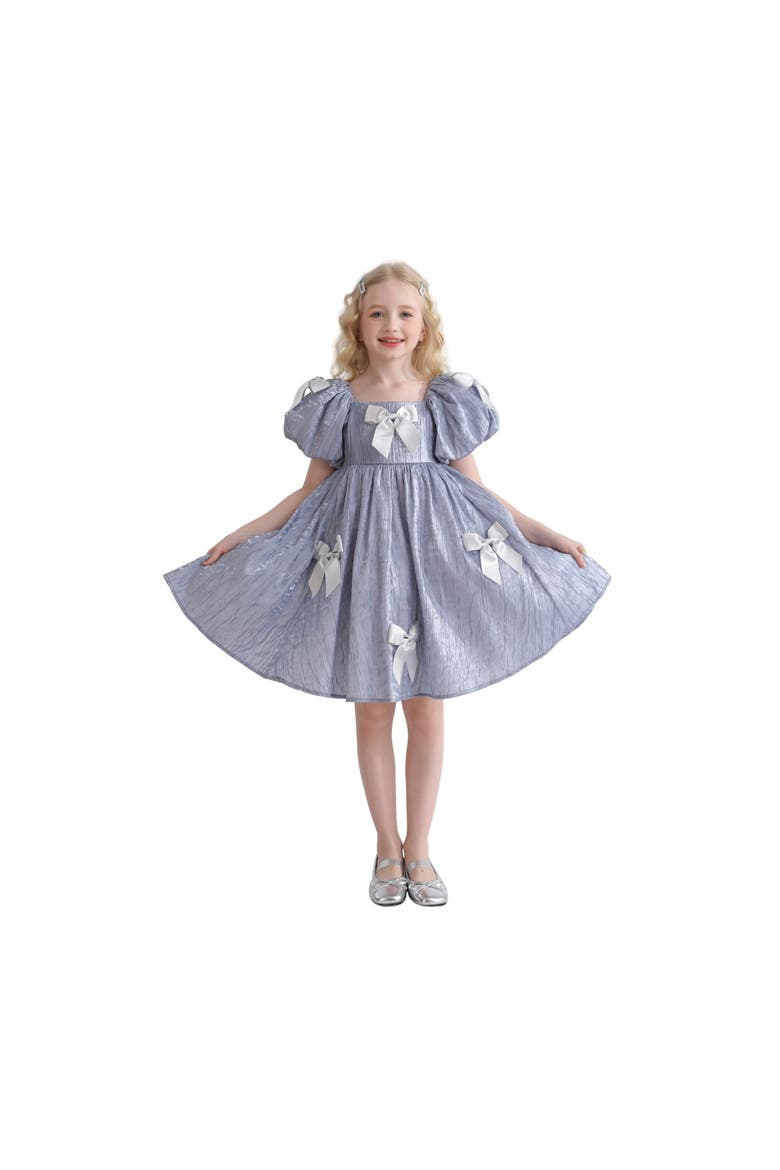 Clarissa Bow Party Dress, Alternate, color, Blue