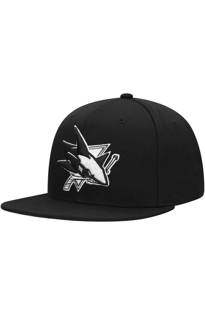 Mitchell & Ness Men's Mitchell & Ness  Black San Jose Sharks Team Snapback Hat, Alternate, color, Black