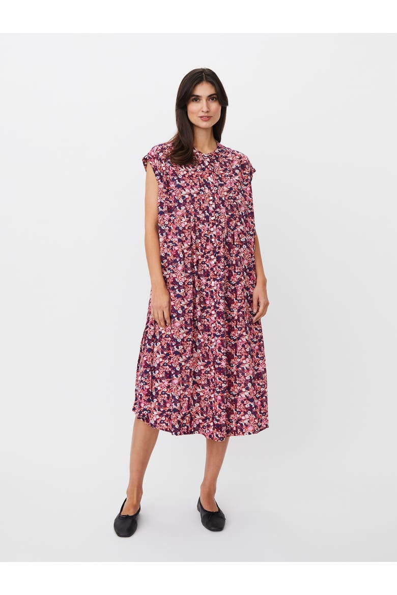 Manylifa Floral Draped Shirt Dress, Main, color, Beet Red