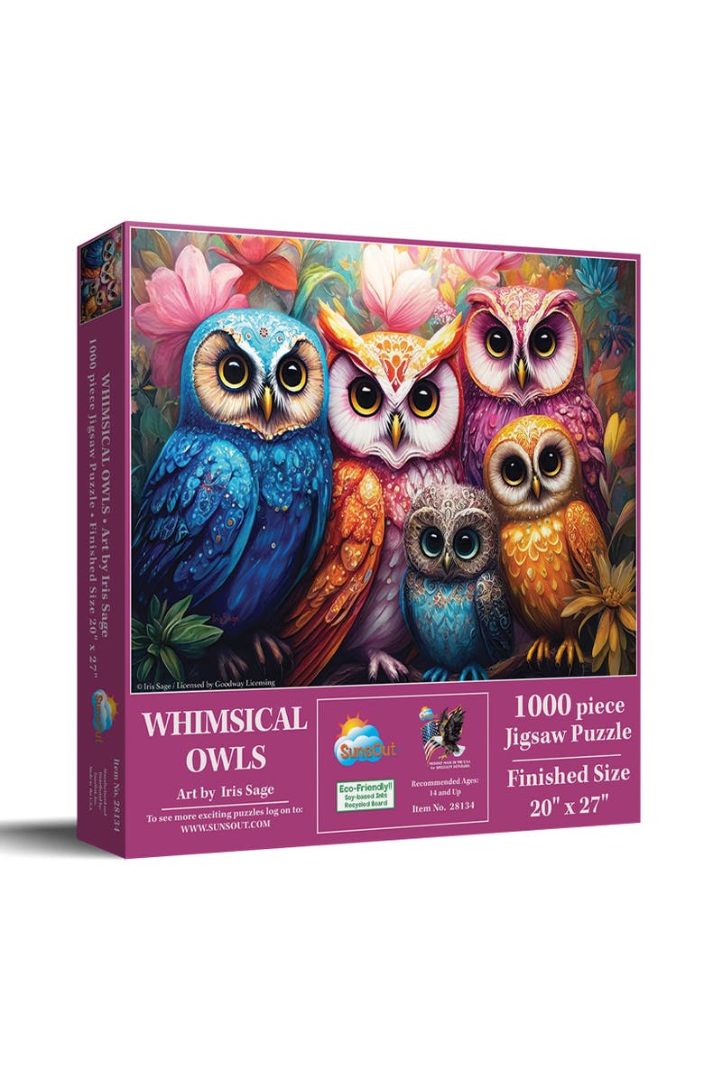 Sunsout Whimsical Owls 1000 piece Jigsaw Puzzle for Adults, Main, color, Multicolor