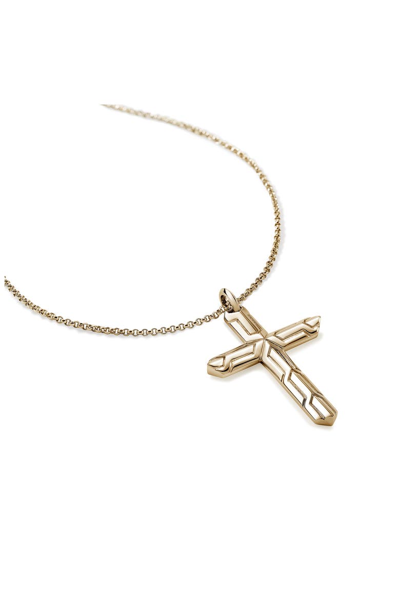 Icon 14k Gold Cross Pendant, Alternate, color, GOLD
