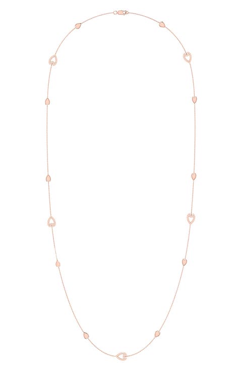 Avani Open Raindrop Diamond Station Necklace