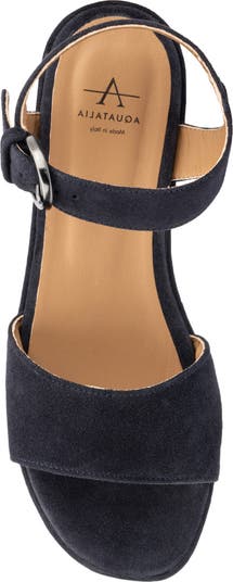 Dinah Water Repellent Ankle Strap Platform Wedge Sandal