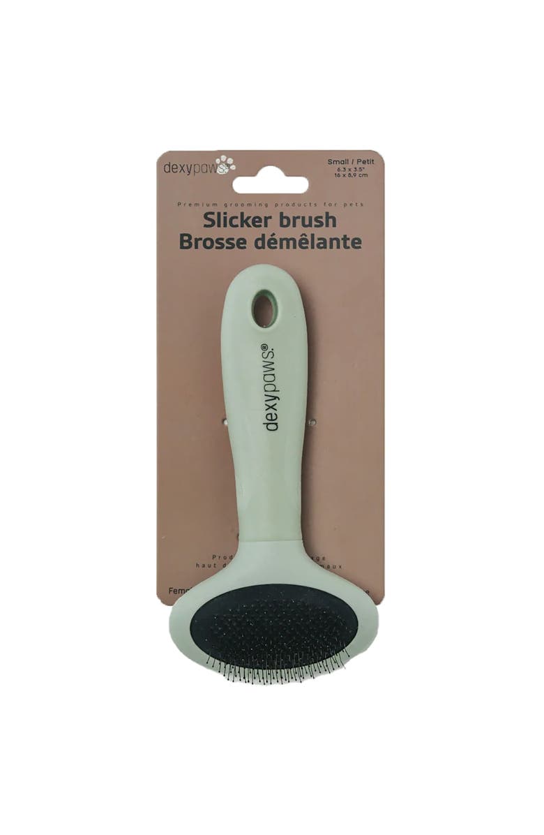 Dexypaws Slicker Brush, Small, Sage Green, Dog & Cat Grooming Tool, Main, color, Green