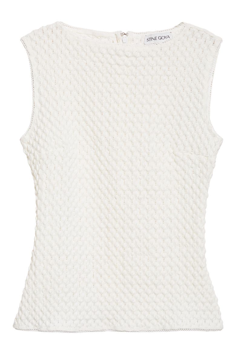 Boatneck Eyelet Top, Alternate, color, WHITE SWAN