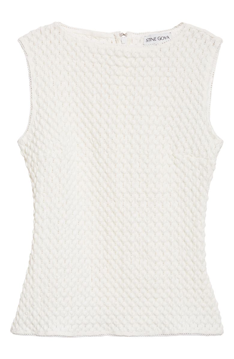 Stine Goya Boatneck Eyelet Top, Alternate, color, White Swan