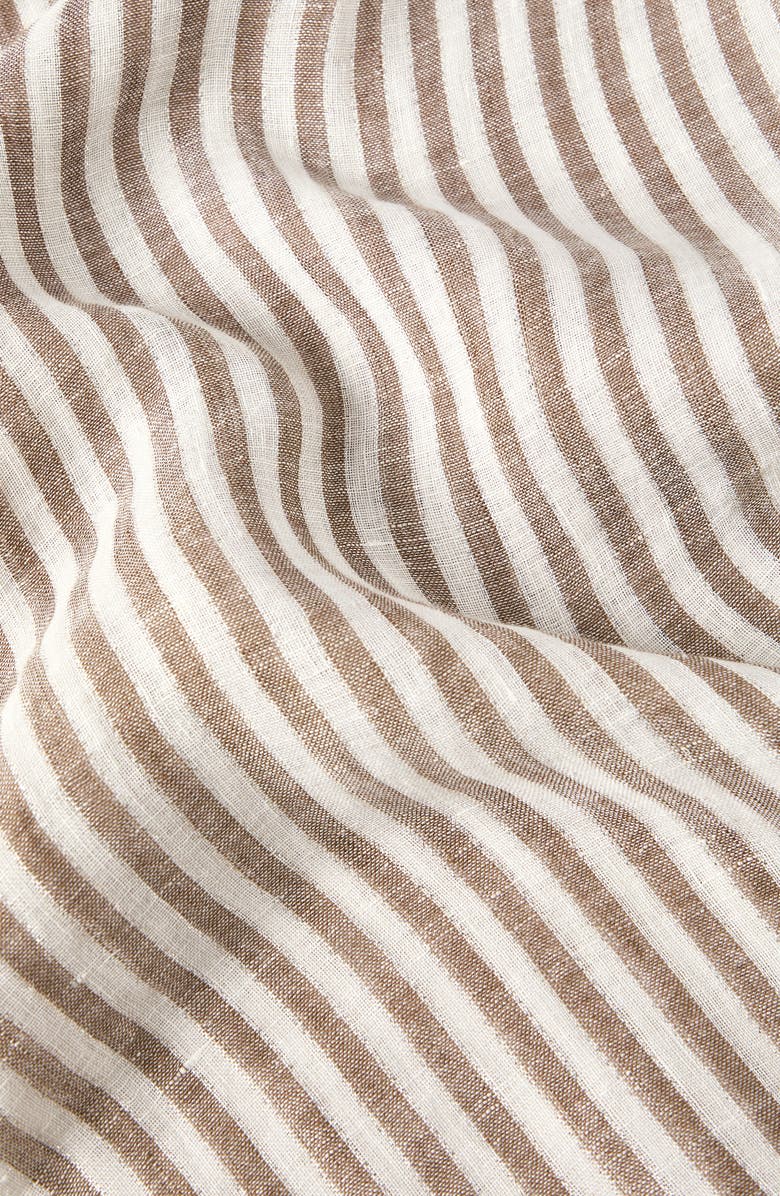 Brunello Cucinelli Sparkling striped linen scarf, Alternate, color, Panama
