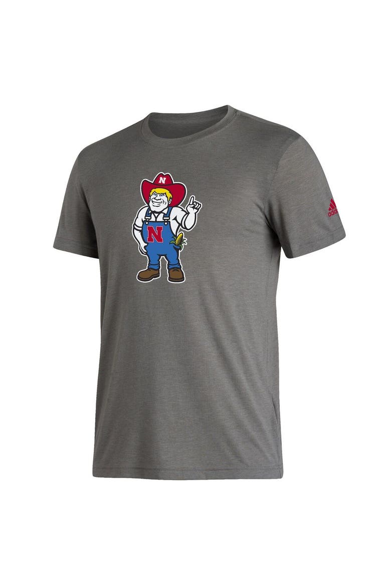 Men's adidas Gray Nebraska Huskers Basics Heritage Tri-Blend T-Shirt, Alternate, color, Gray