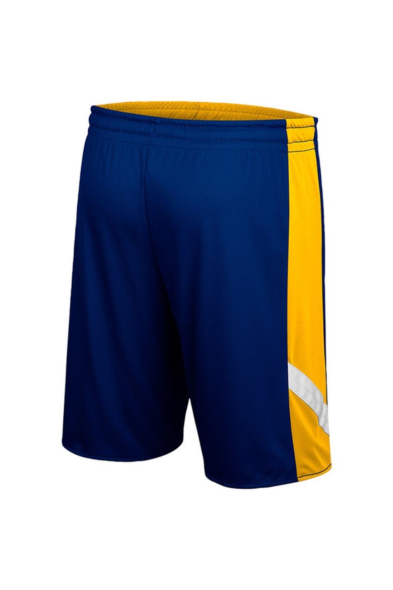Men's Colosseum Navy/Gold West Virginia Mountaineers Am I Wrong Reversible Shorts, Alternate, color, Navy
