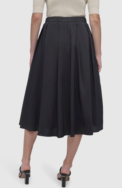 Dkny Sportswear Front Zip Pleat Parachute Midi Skirt In Black