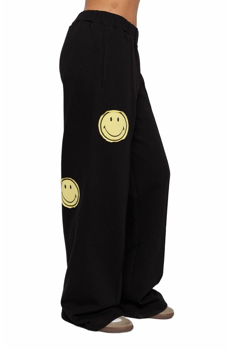 Smiley Straight Leg Pants, Alternate, color, BLACK