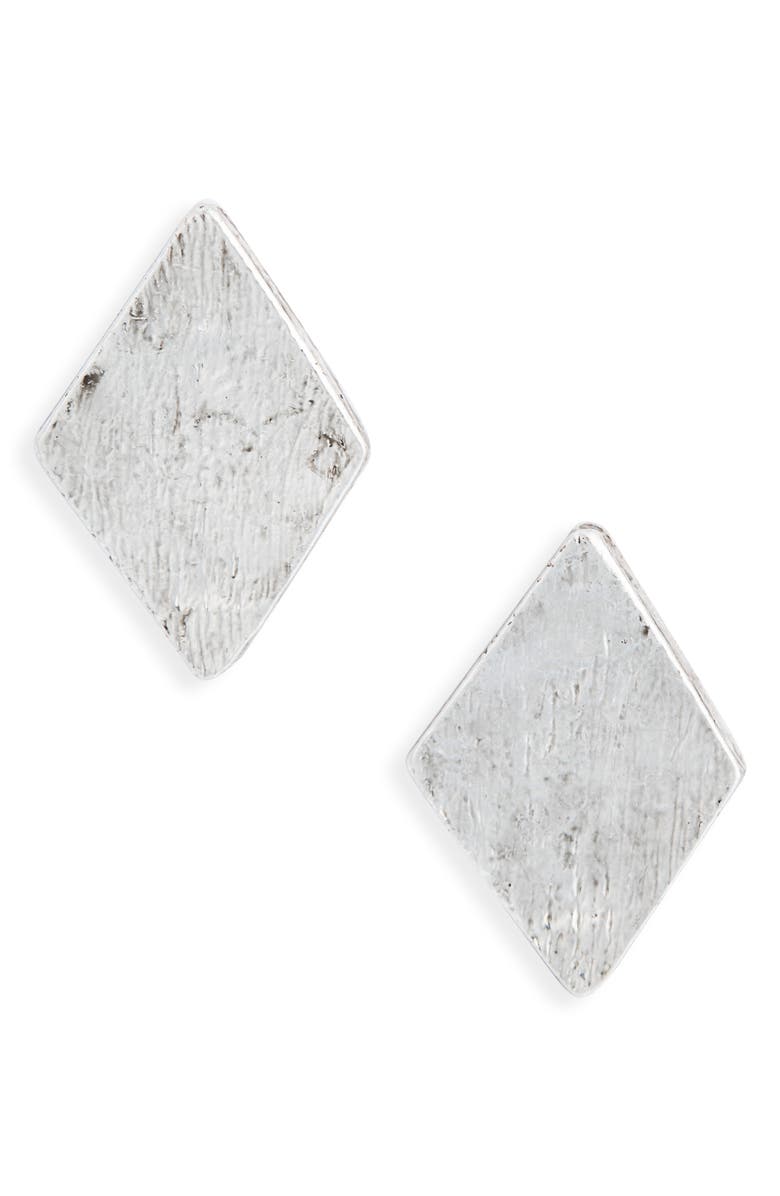 Karine Sultan Diamond Stud Earrings, Main, color, Silver