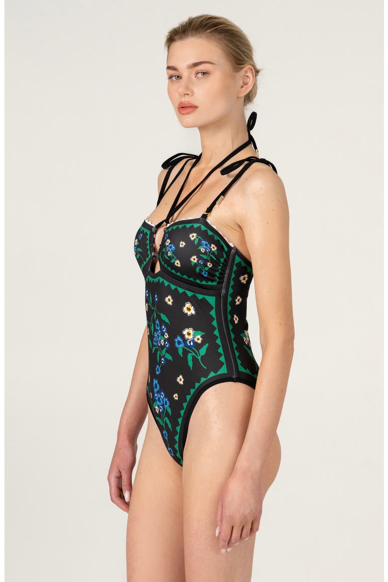 Midnight Zebra Reversible One Piece Swimsuit, Alternate, color, Black