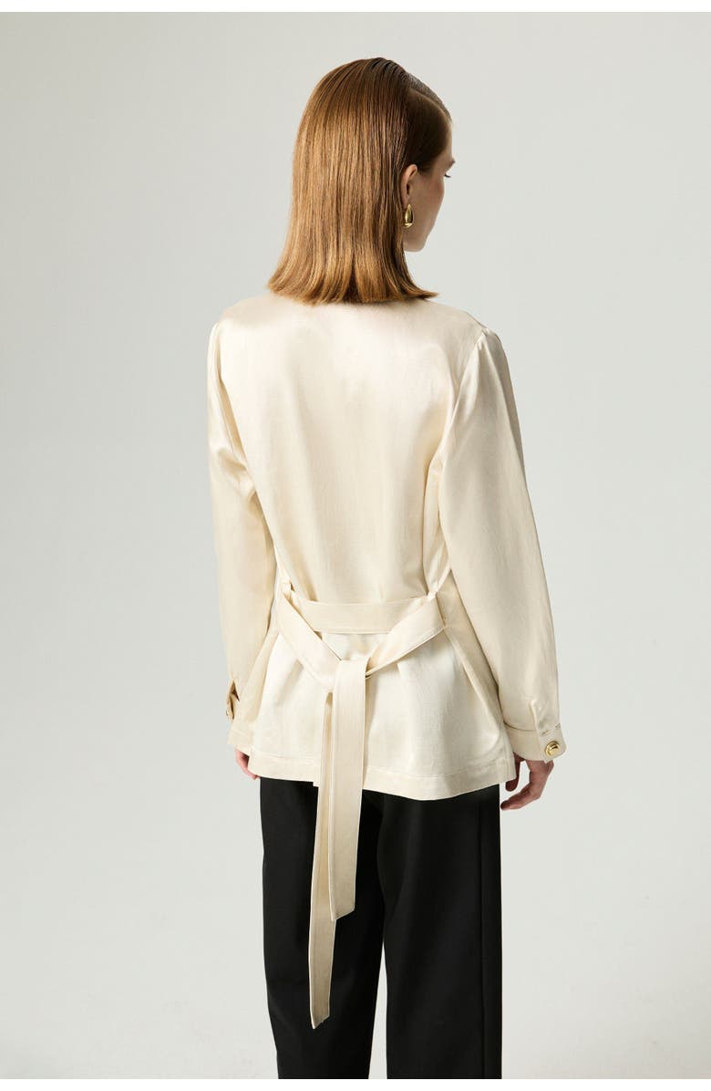 Nocturne Gold Button Detailed Jacket, Alternate, color, Light Beige