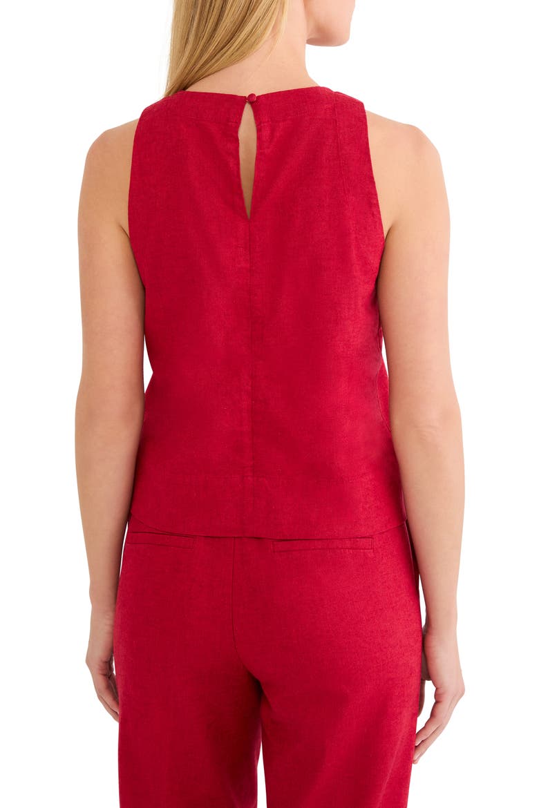 Linen Blend Tank, Alternate, color, RED