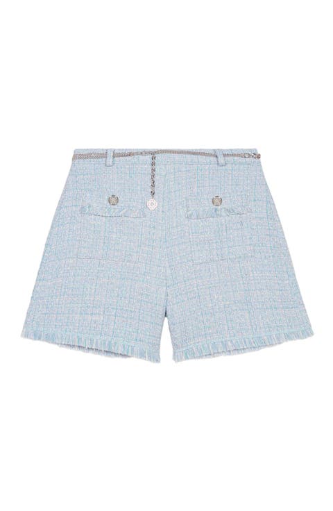 【THE CENTAUR】 LACE TWEED SHORTS Chic Fairytale Tiered Lace Hot Shorts | Windsor