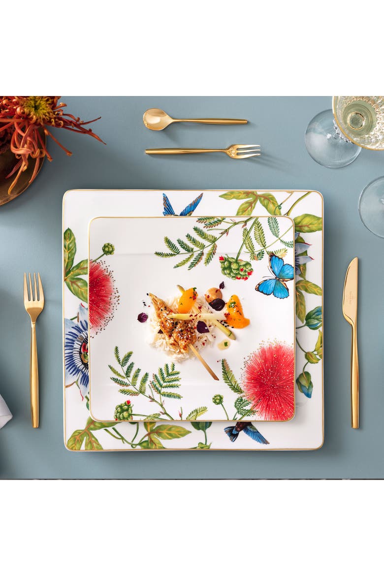 Amazonia Dinner Plate, Alternate, color, white