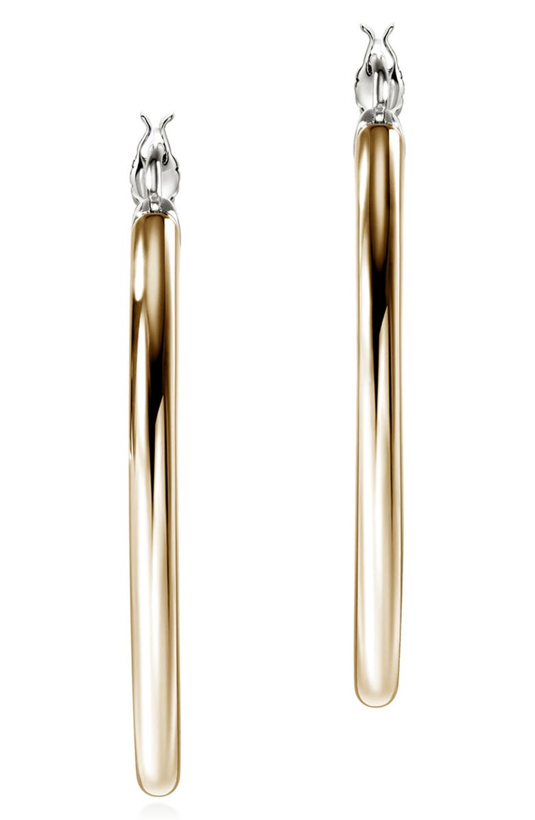 John Hardy JH Essentials Hoop Earrings, Gold, Sterling Silver, 34.5mm, Alternate, color, Silver/ Gold