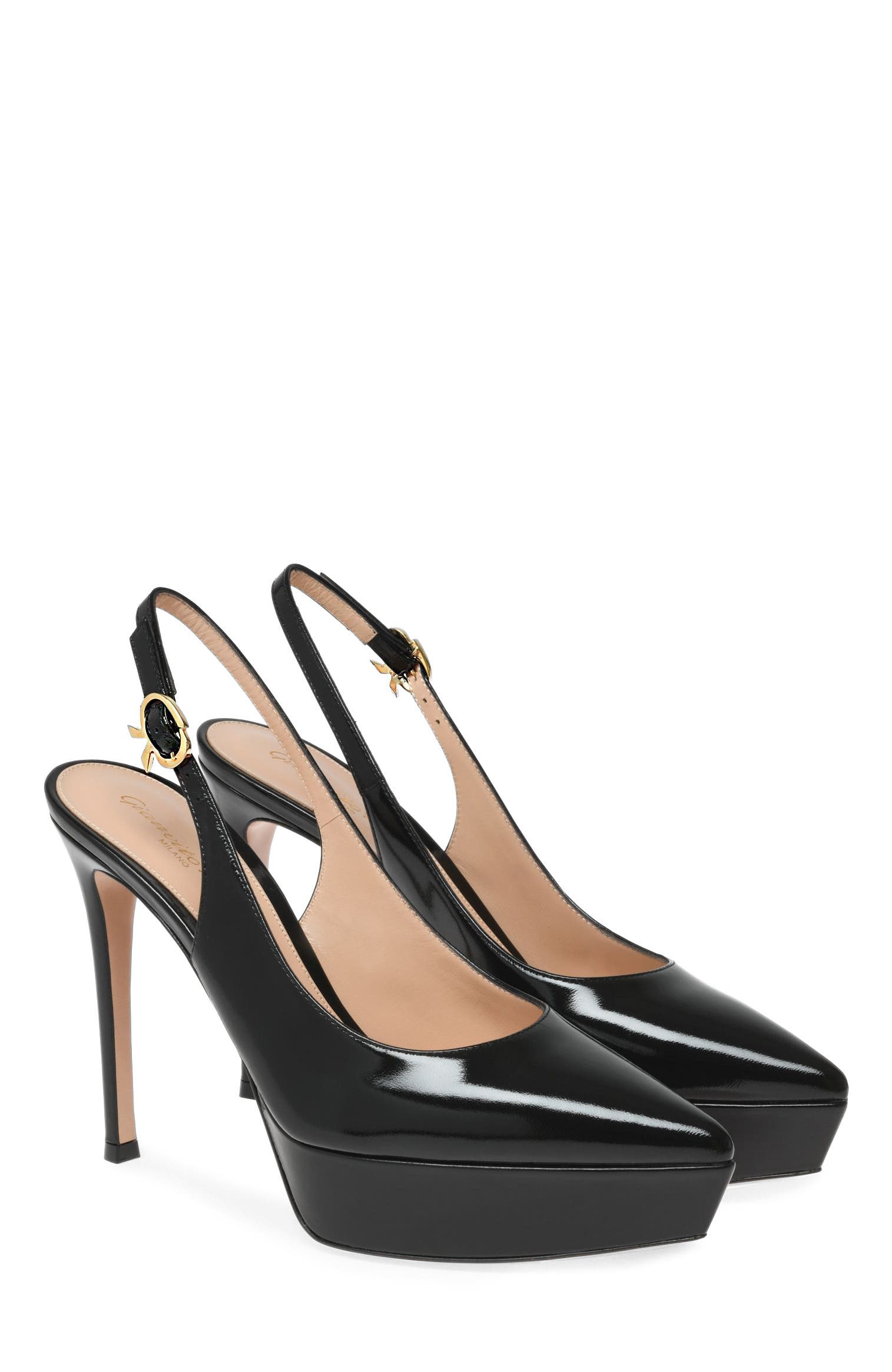 Gianvito Rossi Dasha Sling Slingback, Alternate, color, Black Nappa