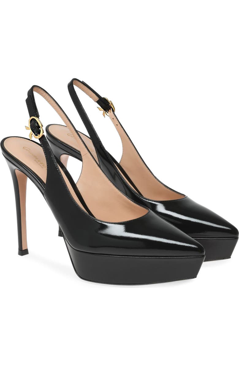 Gianvito Rossi Dasha Sling Slingback, Alternate, color, Black Nappa