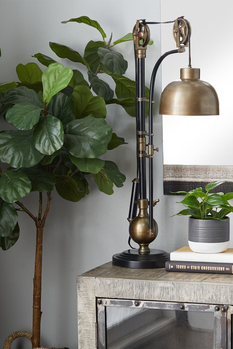 Black Metal Industrial Floor Lamp, Alternate, color, BLACK