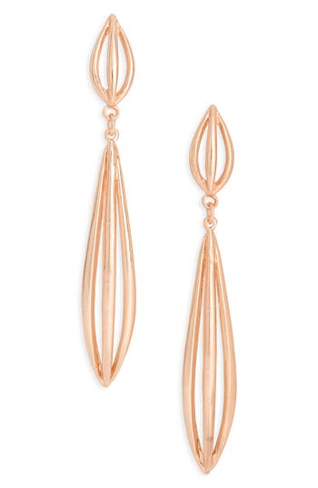 Karine Sultan Polished Elongated Oval Drop Earrings In Gold