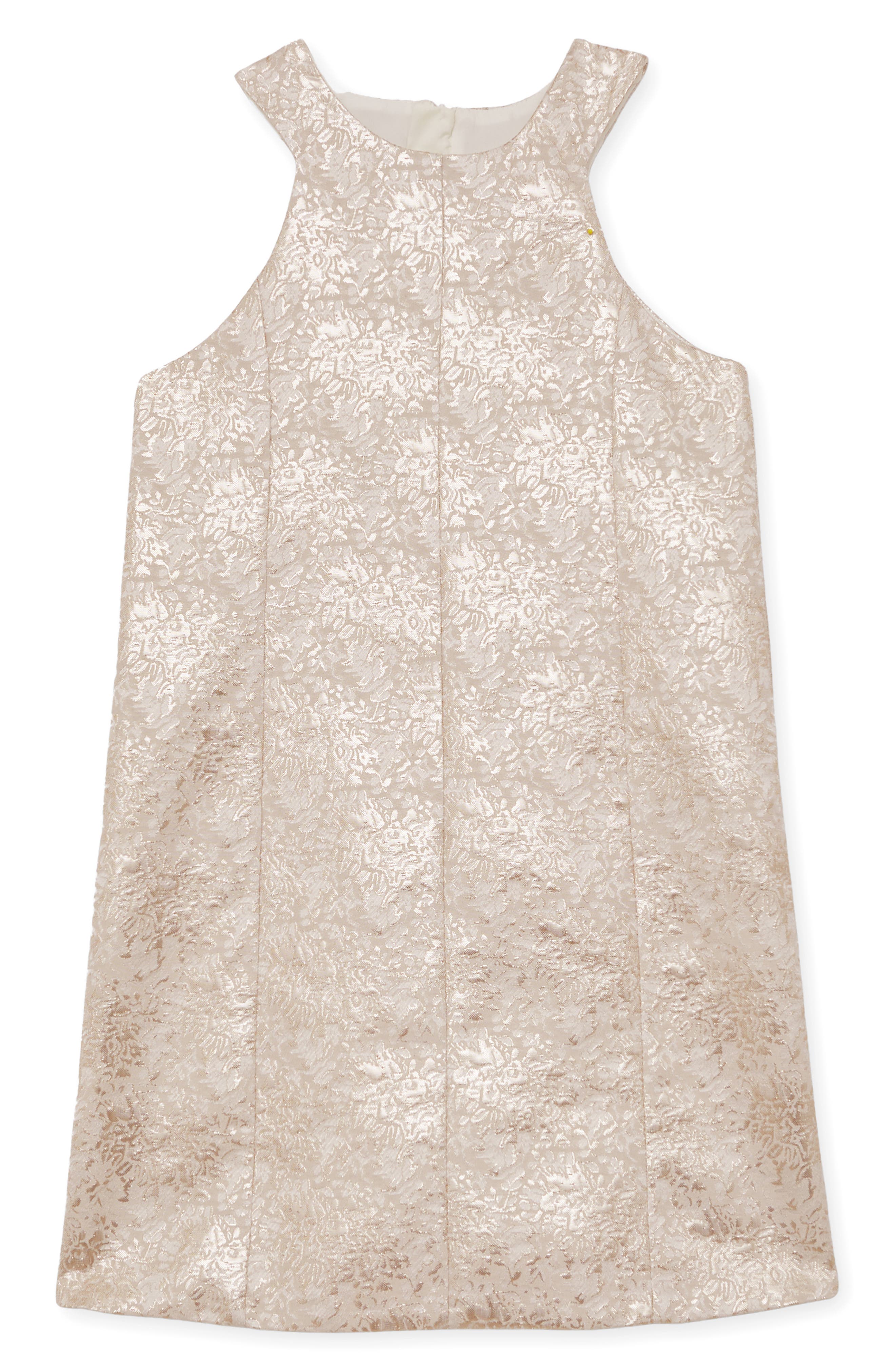 Reiss Kids' Celia Metallic Floral Jacquard Party Dress