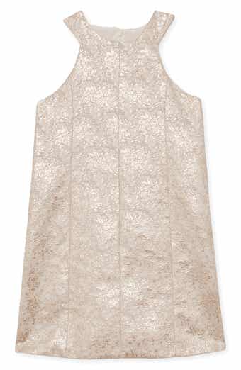 Reiss Kids' Celia Metallic Floral Jacquard Party Dress