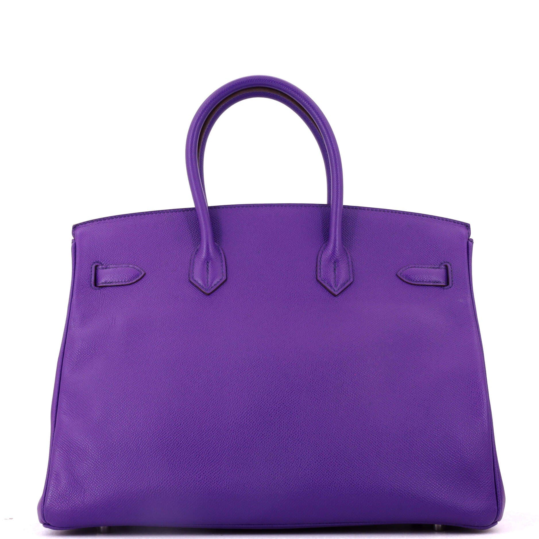 Birkin Handbag Purple Epsom with Palladium Hardware 35, Alternate, color, Red