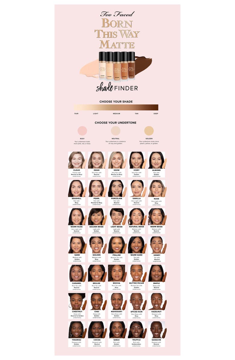 Too Faced Born This Way Matte Longwear Liquid Foundation, Alternate, color, 