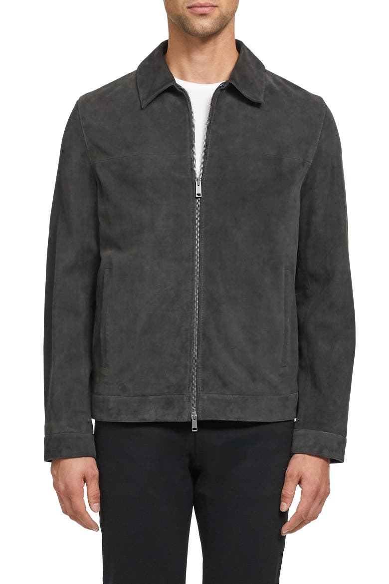 Roscoe Radic Suede Jacket, Main, color, ASPHALT