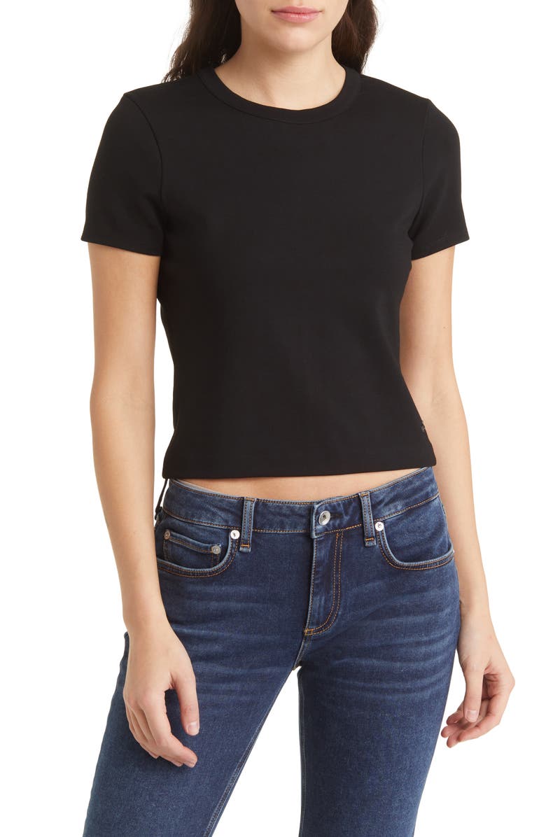 rag & bone Irina Ponte Crop T-Shirt, Main, color,