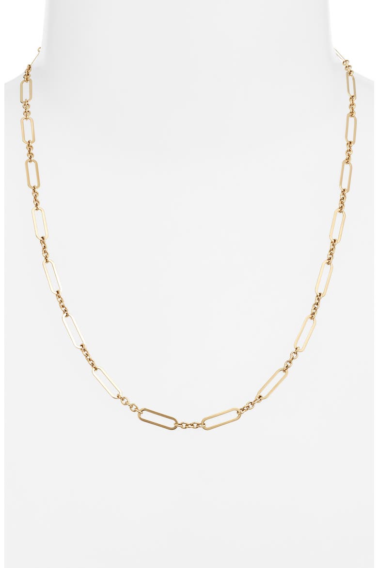 Open Link Paper Clip Chain Necklace, Alternate, color, GOLD