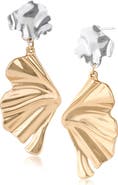 JARDIN Two-Tone Sculptural Fan Drop Earrings