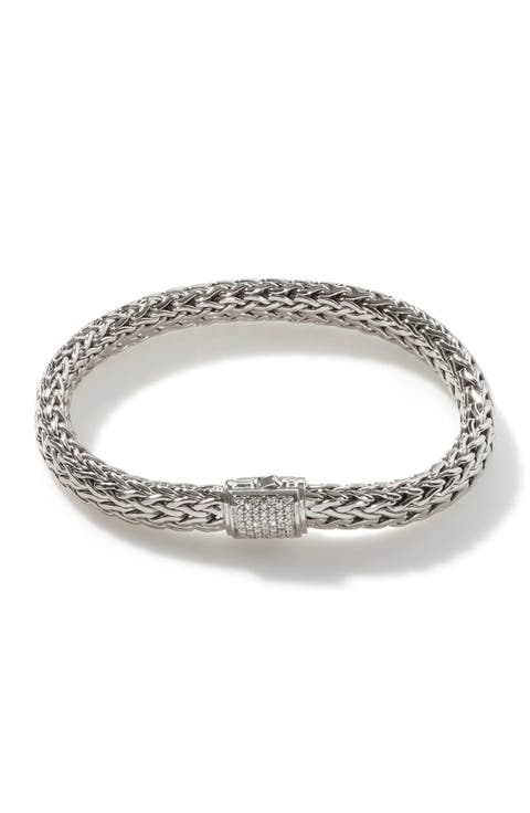 Icon Bracelet, Sterling Silver, Diamonds, 7.5MM
