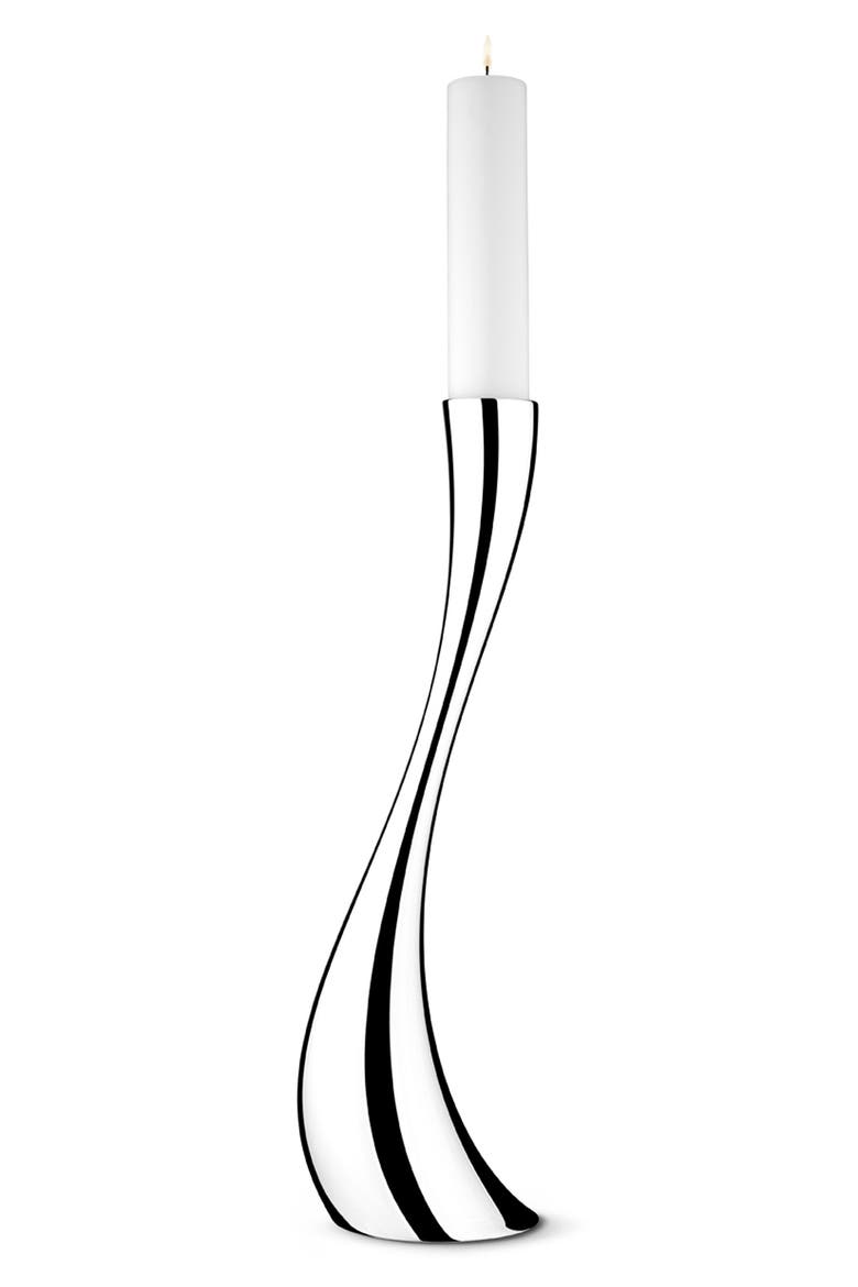 Large Cobra Floor Candleholder, Main, color, SILVER