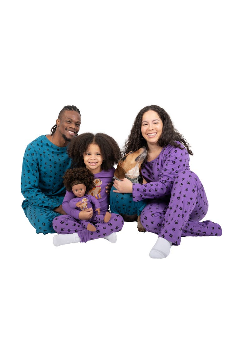 Kids Two-Piece Cotton Printed Matching Family Pajamas, Coordinated Prints, Alternate, color, Dog Paw