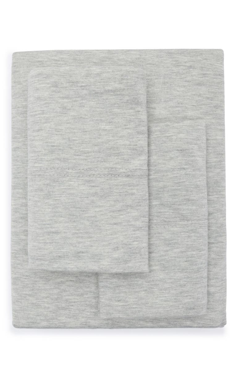 NORDSTROM RACK Heathered Jersey 4-Piece Sheet Set, Main, color, Grey Opal