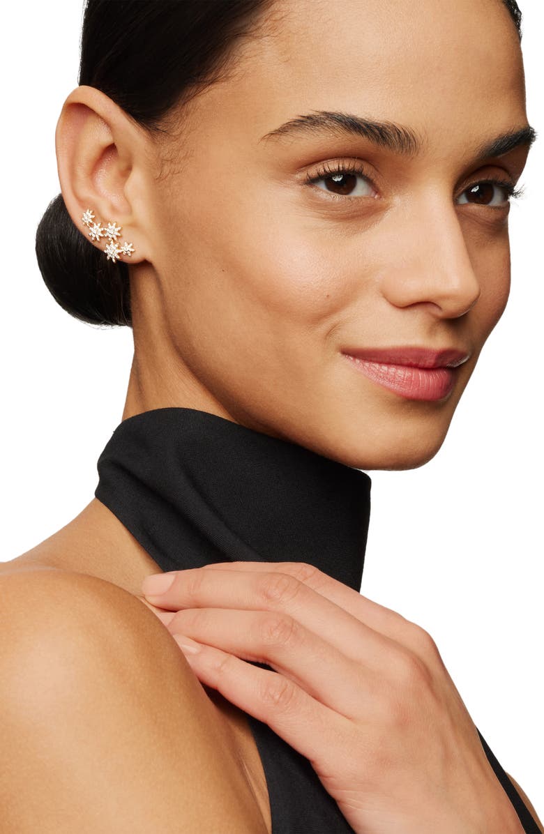 David Yurman Starburst Pavé Cluster Ear Climbers, Alternate, color, 