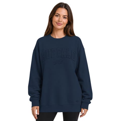 Women's Starter  Navy Buffalo Bills Athleisure Oversized Fleece Sweatshirt