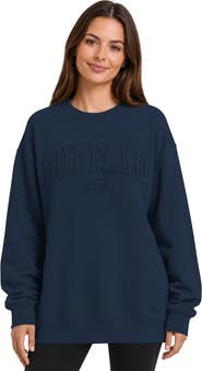 STARTER Women's Starter Navy Buffalo Bills Athleisure Oversized Fleece Sweatshirt