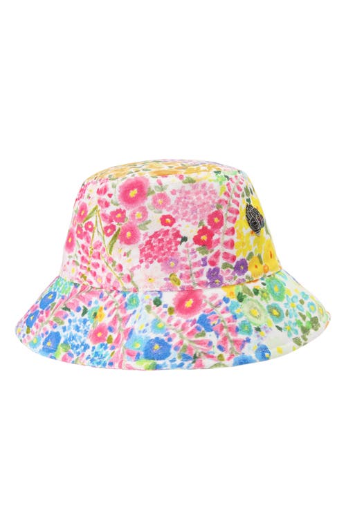 Kurt Geiger London Floral Couture Bucket Hat In Yellow Multi