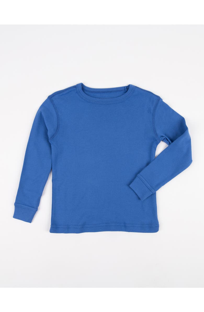 Leveret Kids Long Sleeve T-Shirt, 100% Cotton, Solid Colors, Alternate, color, Royal Blue