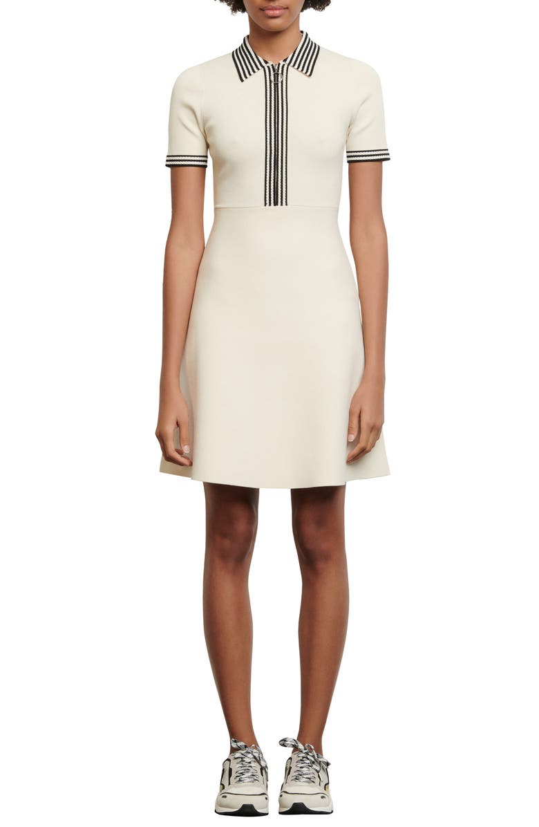 SANDRO Paulzy A-Line Knit Dress, Main, color, 
