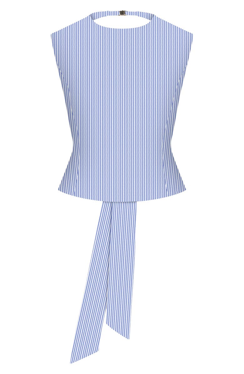 LIONESS Countryside Stripe Open Back Top, Alternate, color, Blue Stripe