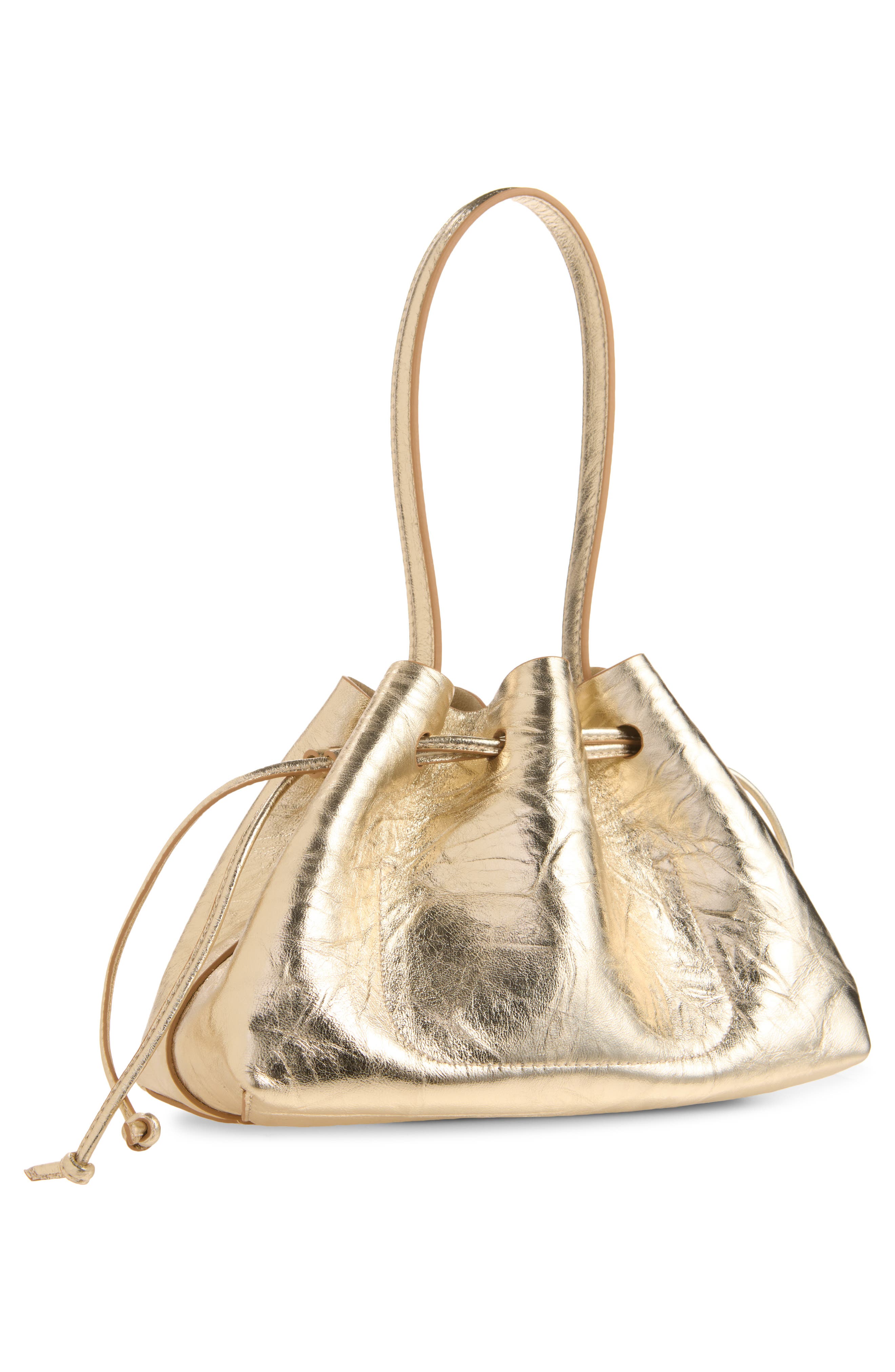 Drawstring Pouchette, Alternate, color, GOLD