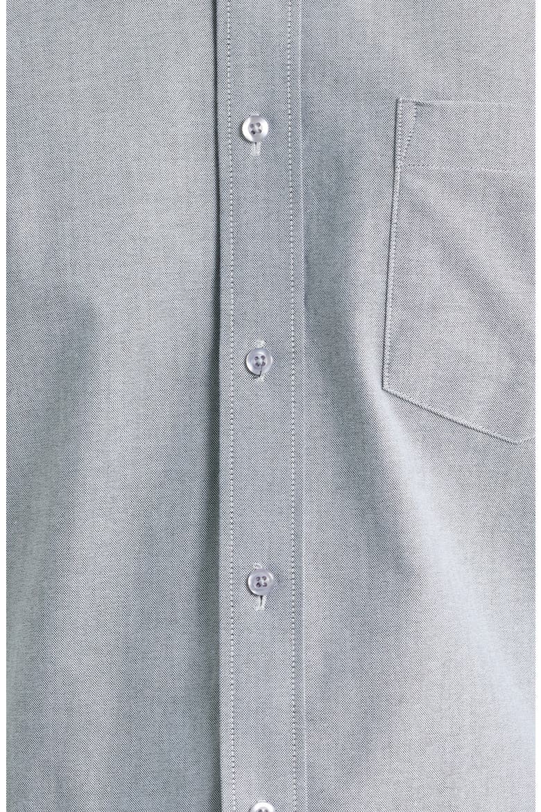 Regular Fit Solid Cotton Button-Down Oxford Shirt, Alternate, color, BLACK