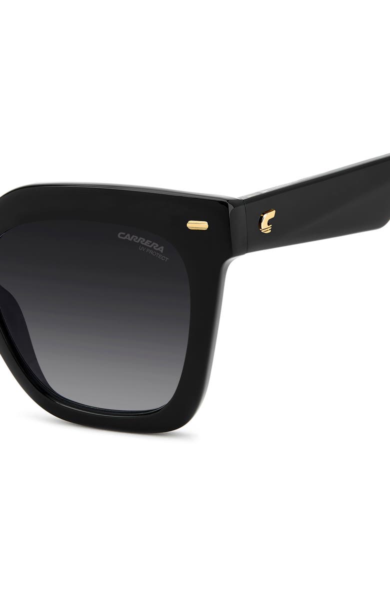 Carrera Eyewear 52mm Gradient Rectangular Sunglasses, Alternate, color, Black/ Dark Grey Sf